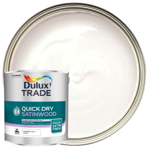 Dulux Trade Quick Dry Satinwood Paint - Pure Brilliant White - 2.5L
