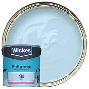 Wickes Bathroom Soft Sheen Emulsion Paint - Sky No.910 - 2.5L