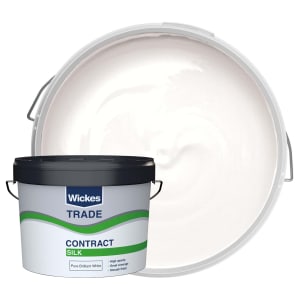 Wickes Trade Contract Silk Emulsion Paint - Pure Brilliant White - 10L