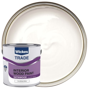 Wickes Trade Satin Wood & Metal Paint - Pure Brilliant White - 2.5L