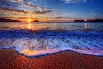 Colorful Sunrise with a Breaking Wave - Photographic Print, 12x8