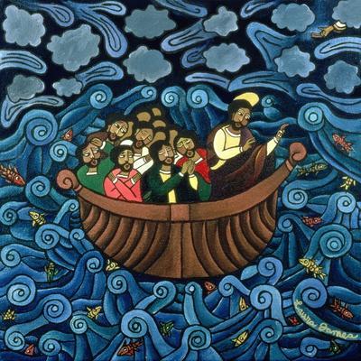 Jesus Calms the Storm, 1995 - Giclee Print, 16x16 Jesus Calms the Storm, 1995 - Giclee Print, 16x16