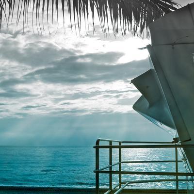 On a Teal Beach II - Photographic Print, 16x16