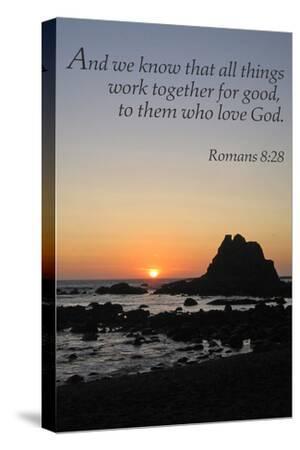 Romans 8:28 - Inspirational - Canvas Print Wall Art, 12x18