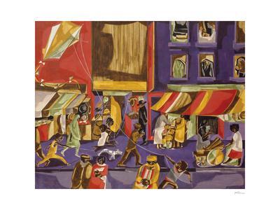 Street Scene (Boy with Kite), 1962 - Giclee Print, 32x24